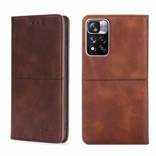 For Xiaomi Redmi Note 11 Pro 5G/Redmi Note 11 Pro+ 5G Cow Texture Magnetic Horizontal Flip Leather Phone Case(Dark Brown)