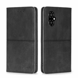 For Xiaomi Poco M4 5G Cow Texture Magnetic Horizontal Flip Leather Phone Case(Black)