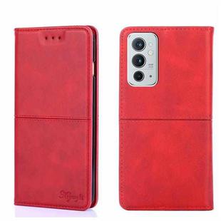 For OnePlus 9RT 5G Cow Texture Magnetic Horizontal Flip Leather Phone Case(Red)