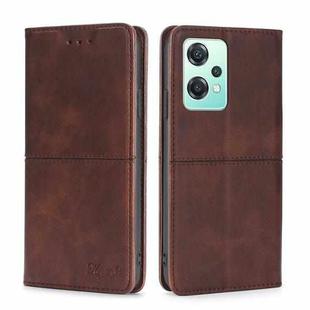 For OnePlus Nord CE 2 Lite 5G Cow Texture Magnetic Horizontal Flip Leather Phone Case(Dark Brown)