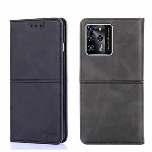 For ZTE Blade V30 Cow Texture Magnetic Horizontal Flip Leather Phone Case(Black)