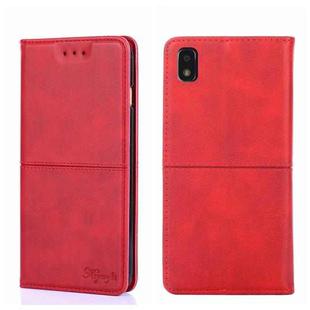 For ZTE Blade L210 Cow Texture Magnetic Horizontal Flip Leather Phone Case(Red)