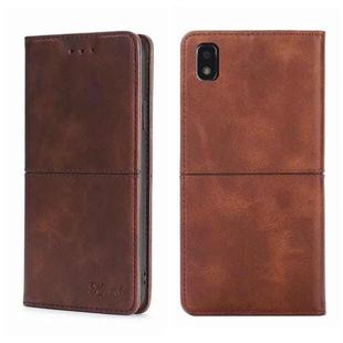 For ZTE Blade L210 Cow Texture Magnetic Horizontal Flip Leather Phone Case(Dark Brown)