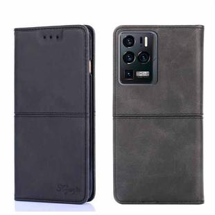 For ZTE Axon 30 Ultra Cow Texture Magnetic Horizontal Flip Leather Phone Case(Black)