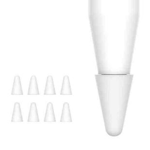 8 PCS / Set Universal Wearable Stylus Nib Cover For Apple Pencil 1 / 2(White)