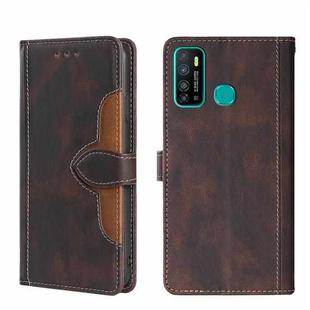 For Infinix Hot 9 / Note 7 Lite X655C Skin Feel Straw Hat Magnetic Buckle Leather Phone Case(Brown)