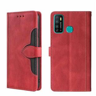 For Infinix Hot 9 / Note 7 Lite X655C Skin Feel Straw Hat Magnetic Buckle Leather Phone Case(Red)