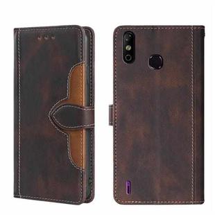 For Infinix Smart 4 X653 Skin Feel Straw Hat Magnetic Buckle Leather Phone Case(Brown)