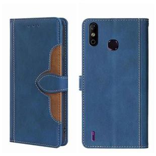 For Infinix Smart 4 X653 Skin Feel Straw Hat Magnetic Buckle Leather Phone Case(Blue)