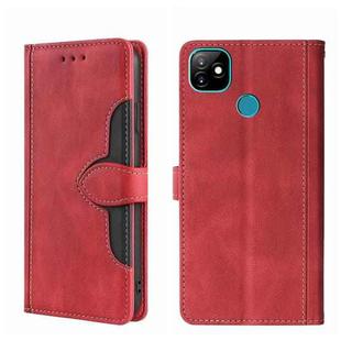 For Itel Vision 1 Skin Feel Straw Hat Magnetic Buckle Leather Phone Case(Red)