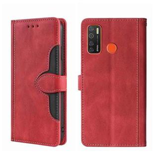 For Tecno Camon 15 / Camon 15 Air Skin Feel Straw Hat Magnetic Buckle Leather Phone Case(Red)