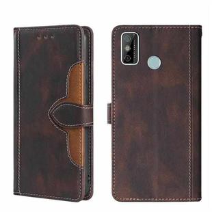 For Tecno Spark 6 GO Skin Feel Straw Hat Magnetic Buckle Leather Phone Case(Brown)
