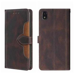 For ZTE Blade L210 Skin Feel Straw Hat Magnetic Buckle Leather Phone Case(Brown)