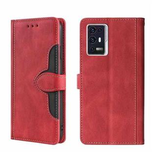 For ZTE Axon 30 Pro 5G Skin Feel Straw Hat Magnetic Buckle Leather Phone Case(Red)