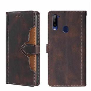 For ZTE Libero 5G Skin Feel Straw Hat Magnetic Buckle Leather Phone Case(Brown)