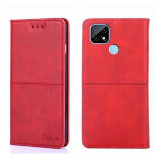 For TCL C21 Cow Texture Magnetic Horizontal Flip Leather Phone Case(Red)