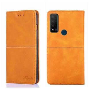 For TCL 20 R 5G/Bremen/20 AX 5G Cow Texture Magnetic Horizontal Flip Leather Phone Case(Light Brown)