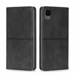 For TCL 30Z T602DL Cow Texture Magnetic Horizontal Flip Leather Phone Case(Black)