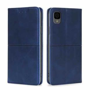 For TCL 30Z T602DL Cow Texture Magnetic Horizontal Flip Leather Phone Case(Blue)