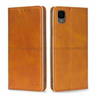 For TCL 30Z T602DL Cow Texture Magnetic Horizontal Flip Leather Phone Case(Light Brown)