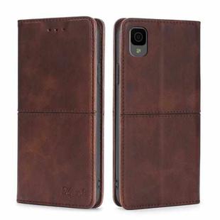 For TCL 30Z T602DL Cow Texture Magnetic Horizontal Flip Leather Phone Case(Dark Brown)