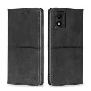 For TCL 303 Cow Texture Magnetic Horizontal Flip Leather Phone Case(Black)