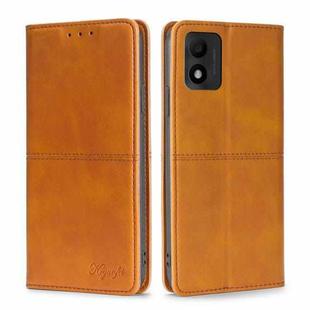 For TCL 303 Cow Texture Magnetic Horizontal Flip Leather Phone Case(Light Brown)