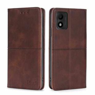 For TCL 303 Cow Texture Magnetic Horizontal Flip Leather Phone Case(Dark Brown)