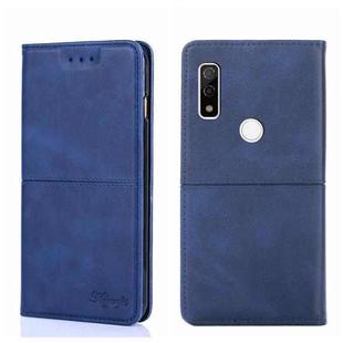 For Fujitsu Arrows We F-51B Cow Texture Magnetic Horizontal Flip Leather Phone Case(Blue)