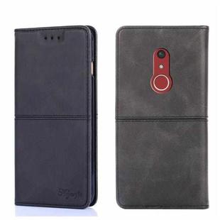 For Fujitsu Arrow Be4 Plus F-41B Cow Texture Magnetic Horizontal Flip Leather Phone Case(Black)