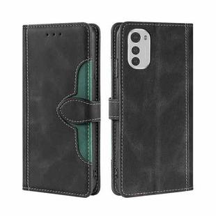 For Motorola Moto E32 4G Skin Feel Magnetic Buckle Leather Phone Case(Black)