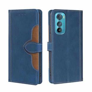 For Motorola Edge 30 Skin Feel Magnetic Buckle Leather Phone Case(Blue)