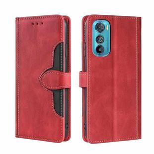 For Motorola Edge 30 Skin Feel Magnetic Buckle Leather Phone Case(Red)