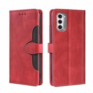 For Motorola Moto G52j 5G Skin Feel Magnetic Buckle Leather Phone Case(Red)