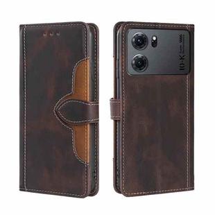 For OPPO K10 5G Skin Feel Magnetic Buckle Leather Phone Case(Brown)