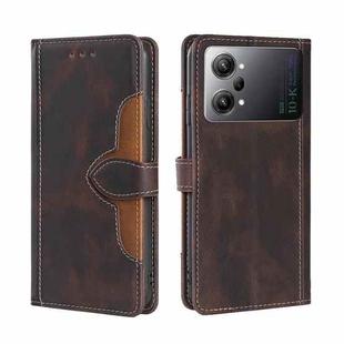 For OPPO K10 Pro 5G Skin Feel Magnetic Buckle Leather Phone Case(Brown)