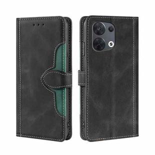 For OPPO Reno8 5G Skin Feel Magnetic Buckle Leather Phone Case(Black)