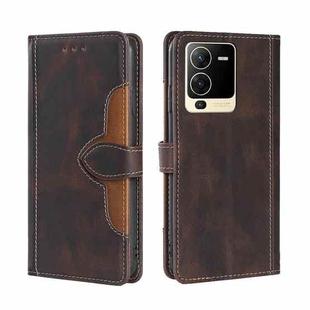 For vivo S15 5G Skin Feel Magnetic Buckle Leather Phone Case(Brown)