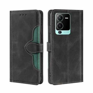 For vivo S15 Pro 5G Skin Feel Magnetic Buckle Leather Phone Case(Black)