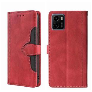 For vivo Y15s Global Skin Feel Magnetic Buckle Leather Phone Case(Red)