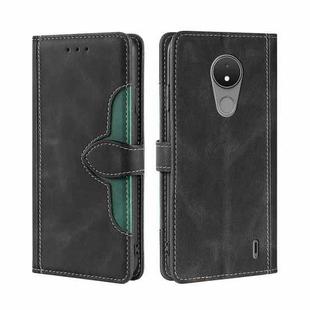 For Nokia C21 Skin Feel Magnetic Buckle Leather Phone Case(Black)