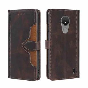 For Nokia C21 Skin Feel Magnetic Buckle Leather Phone Case(Brown)