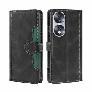 For Honor 70 Skin Feel Magnetic Buckle Leather Phone Case(Black)