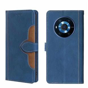 For Honor Magic3 Skin Feel Magnetic Buckle Leather Phone Case(Blue)