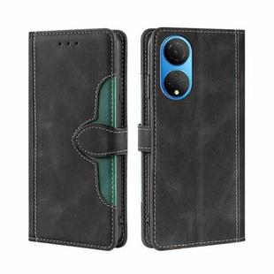 For Honor X7 4G Skin Feel Magnetic Buckle Leather Phone Case(Black)