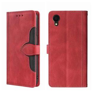 For Samsung Galaxy A22 5G Japan Skin Feel Magnetic Buckle Leather Phone Case(Red)