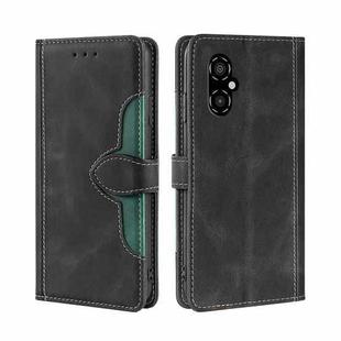 For Xiaomi Poco M4 5G Skin Feel Magnetic Buckle Leather Phone Case(Black)