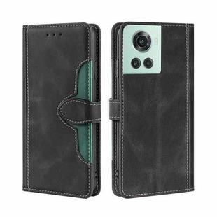 For OnePlus Ace / 10R Skin Feel Magnetic Buckle Leather Phone Case(Black)