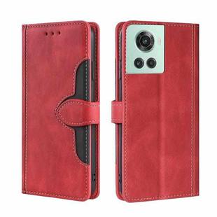 For OnePlus Ace / 10R Skin Feel Magnetic Buckle Leather Phone Case(Red)