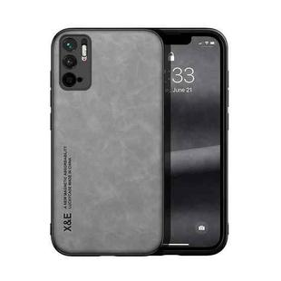 For Xiaomi Redmi Note 10 5G Skin Feel Magnetic Leather Back Phone Case(Light Grey)